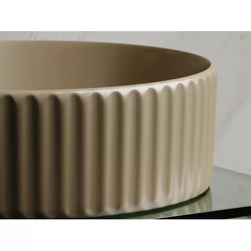 Умывальник чаша Ceramica Nova накладная круглая (цвет Капучино Матовый) Element 360*360*115мм, Выбрать цвет: Бежевый, изображение 6