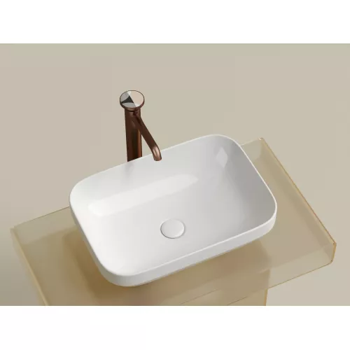 Умывальник чаша Ceramica Nova накладная прямоугольная Element 500*359*145мм, Выбрать цвет: Белый