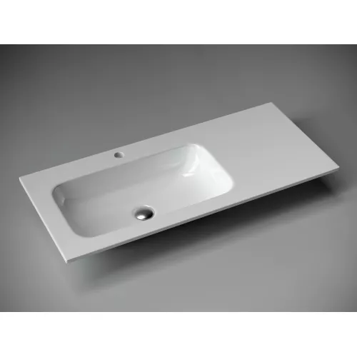 Раковина накладная Ceramica Nova Grace 1010*457*137мм, чаша слева, с отверстием под смеситель, Выбрать цвет: Белый