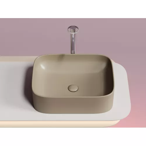 Умывальник чаша Ceramica Nova  накладная прямоугольная (цвет Капучино Матовый) Element 505*380*150мм, Выбрать цвет: Капучино, изображение 2
