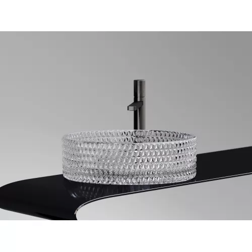 Умывальник чаша Ceramica Nova накладная круглая (прозрачная) Cristal 360*360*112мм, Выбрать цвет: Прозрачный, изображение 7