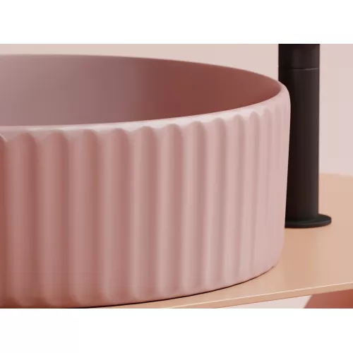 Умывальник чаша Ceramica Nova накладная круглая (цвет Розовый Матовый) Element 360*360*115мм, Выбрать цвет: Розовый, изображение 6