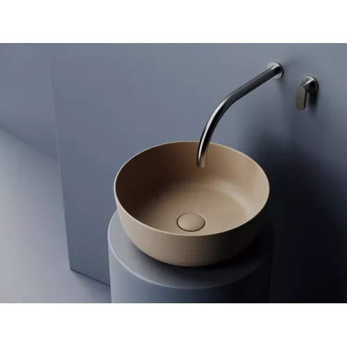 Раковина Ceramica Nova накладная круглая 356*356*135, без перелива, цвет капучино матовый, Выбрать цвет: Бежевый