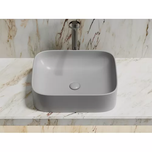 Умывальник чаша Ceramica Nova накладная прямоугольная (цвет Серый Матовый) Element 505*380*150мм, Выбрать цвет: Серый, изображение 2