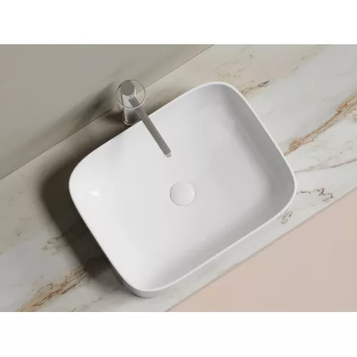 Умывальник чаша Ceramica Nova накладная прямоугольная Element 505*380*150мм, Выбрать цвет: Белый, изображение 2