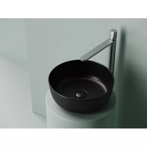 Раковина Ceramica Nova накладная круглая 356*356*135, без перелива, цвет черный матовый, Выбрать цвет: Черный