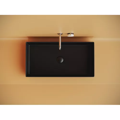 Раковина Ceramica Nova накладная прямоугольная 701*361*130, без перелива, цвет черный матовый, Выбрать цвет: Черный, изображение 2