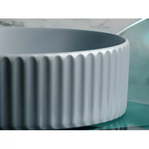 Умывальник чаша Ceramica Nova накладная круглая (цвет Серо-Голубой Матовый) Element 360*360*115мм, Выбрать цвет: Серо-голубой, изображение 5