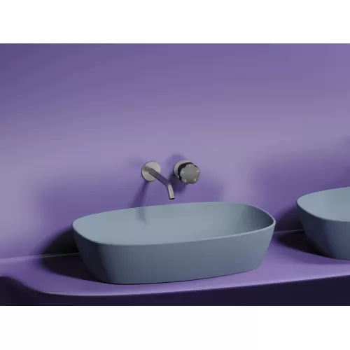 Умывальник чаша Ceramica Nova накладная овальная (цвет Серо-Голубой Матовый) Element 600*380*138мм, Выбрать цвет: Серо-голубой, изображение 2
