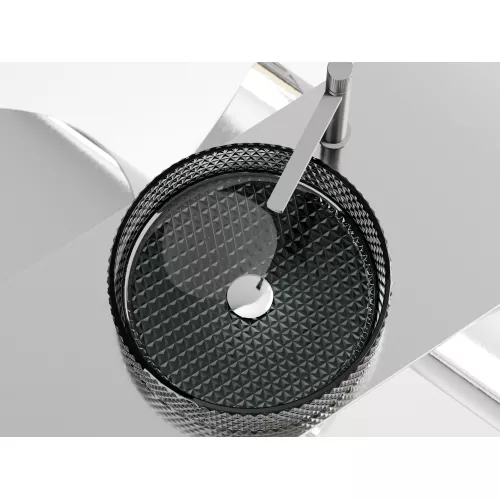 Умывальник чаша Ceramica Nova накладная круглая (цвет черный) Cristal 360*360*112мм, Выбрать цвет: Черный, изображение 3