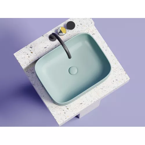 Умывальник чаша Ceramica Nova накладная прямоугольная (цвет Зеленый Матовый) Element 505*380*150мм, Выбрать цвет: Зеленый, изображение 3