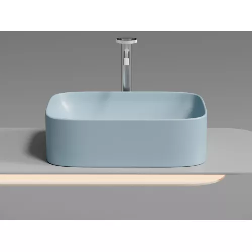 Умывальник чаша Ceramica Nova накладная прямоугольная (цвет Голубой Матовый) Element 505*380*150мм, Выбрать цвет: Голубой, изображение 3