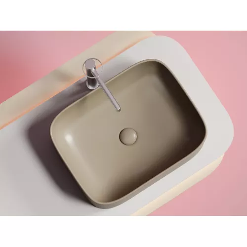 Умывальник чаша Ceramica Nova  накладная прямоугольная (цвет Капучино Матовый) Element 505*380*150мм, Выбрать цвет: Капучино, изображение 3