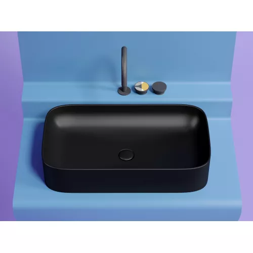 Умывальник чаша Ceramica Nova накладная (Черный Матовый) Element 705*380*150 мм, Выбрать цвет: Черный, изображение 2