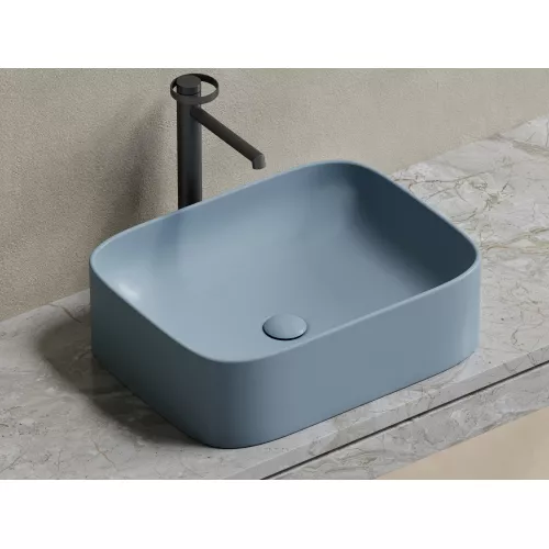 Санфаянс: Умывальник чаша Ceramica Nova накладная прямоугольная (цвет Серо-Голубой Матовый) Element 505*380*150мм 1 в магазине Акватория