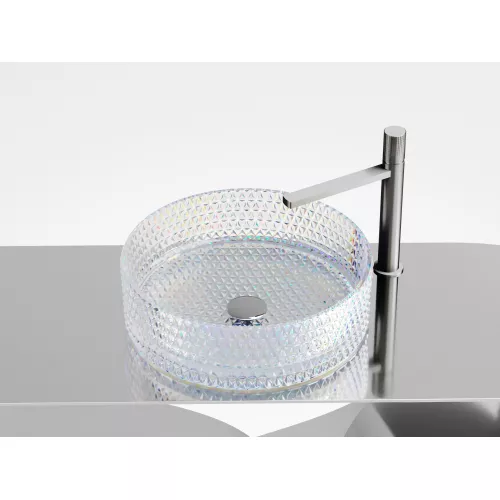 Умывальник чаша Ceramica Nova накладная круглая (цвет неон) Cristal 360*360*112мм, Выбрать цвет: Неон, изображение 3