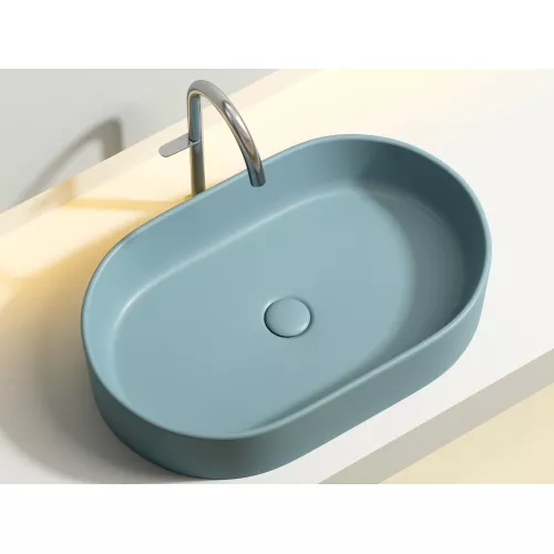 Умывальник чаша Ceramica Nova накладная овальная (цвет Зеленый Матовый) Element 608*385*122мм, Выбрать цвет: Зеленый