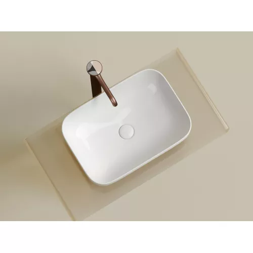 Умывальник чаша Ceramica Nova накладная прямоугольная Element 500*359*145мм, Выбрать цвет: Белый, изображение 2