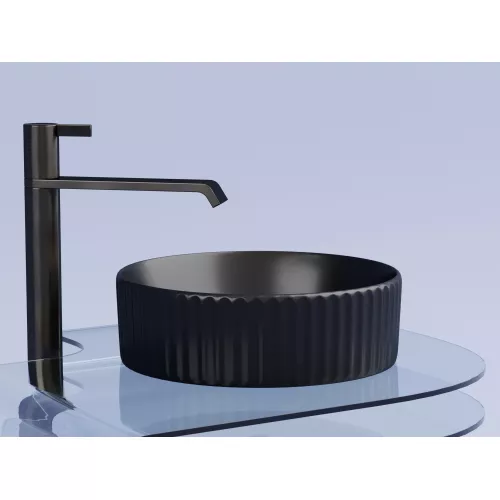 Умывальник чаша Ceramica Nova накладная круглая (цвет Черный Матовый) Element 360*360*115мм, Выбрать цвет: Черный, изображение 2