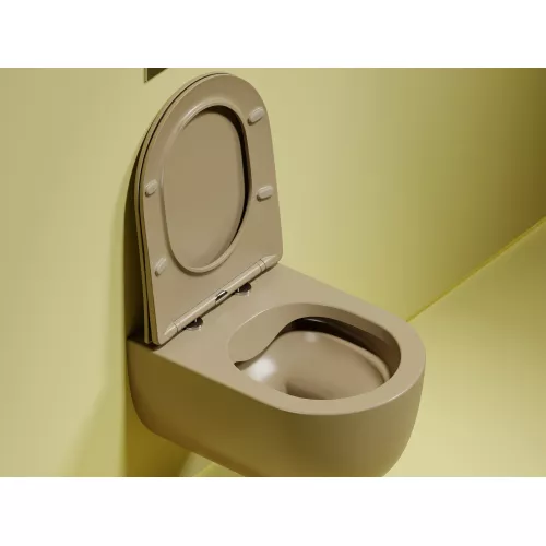 Подвесной унитаз Ceramica Nova Modena Rimless (цвет Капучино Матовый), Выбрать цвет: Бежевый, изображение 6