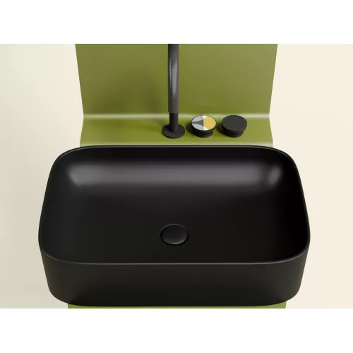 Умывальник чаша Ceramica Nova накладная прямоугольная (цвет Черный Матовый) Element 605*380*122мм, Выбрать цвет: Черный, изображение 2