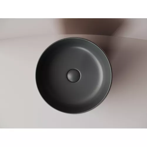 Раковина Ceramica Nova накладная круглая 356*356*135, без перелива, цвет темный антрацит матовый, Выбрать цвет: Темный антрацит матовый, изображение 2