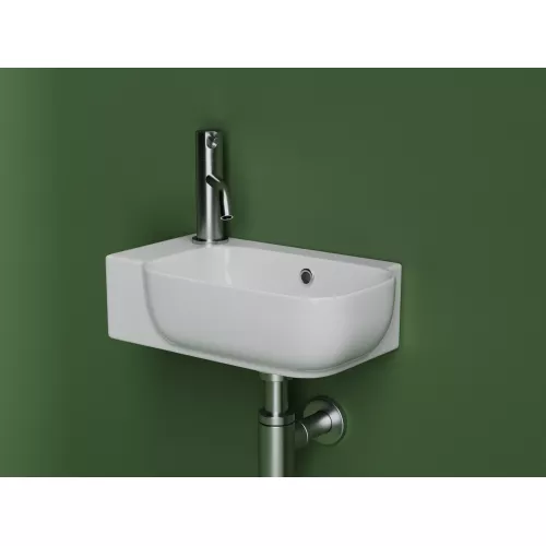 Рукомойник Ceramica Nova подвесной L/R  403*249*140, с отверстием под смеситель , с системой перелива, Ориентация: правая, изображение 3