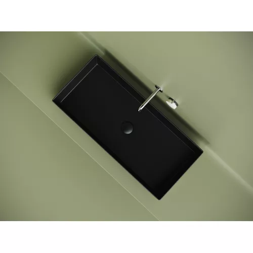 Раковина Ceramica Nova накладная прямоугольная 801*361*130,  без перелива, цвет черный матовый, Выбрать цвет: Черный, изображение 3