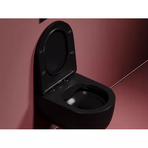 Подвесной унитаз Ceramica Nova  Modena  Rimless (цвет Черный Матовый), Выбрать цвет: Черный, изображение 6