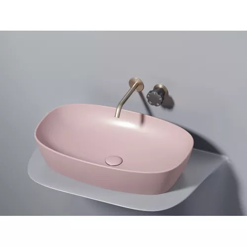 Умывальник чаша Ceramica Nova накладная овальная (цвет Розовый Матовый) Element 600*380*138мм, Выбрать цвет: Розовый, изображение 2