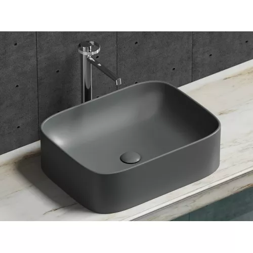 Санфаянс: Умывальник чаша Ceramica Nova накладная прямоугольная (цвет Темный Антрацит Матовый) Element 505*380*150мм 1 в магазине Акватория