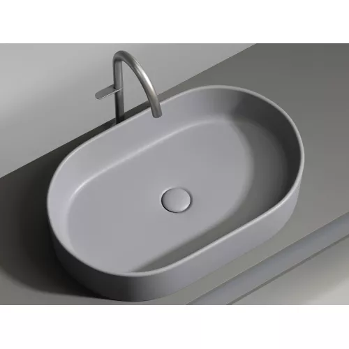 Умывальник чаша Ceramica Nova накладная овальная (цвет Антрацит Матовый) Element 608*385*122мм, Выбрать цвет: Серый антрацит