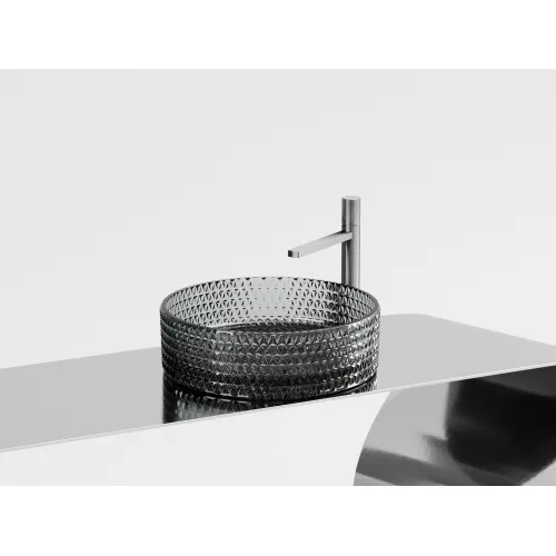 Умывальник чаша Ceramica Nova накладная круглая (цвет черный) Cristal 360*360*112мм, Выбрать цвет: Черный, изображение 4