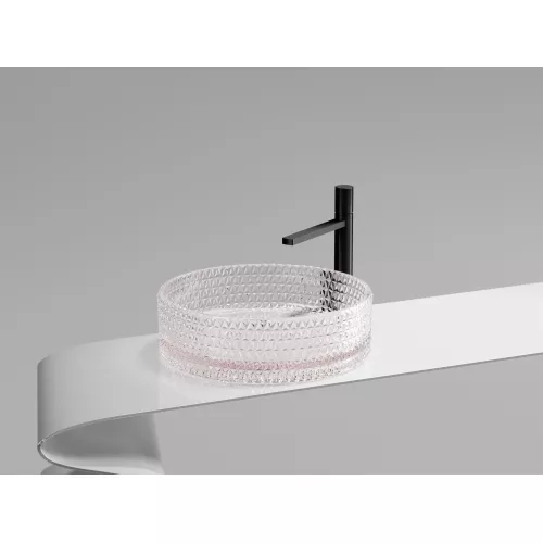 Умывальник чаша Ceramica Nova накладная круглая (цвет розовый) Cristal 360*360*112мм, Выбрать цвет: Розовый, изображение 7