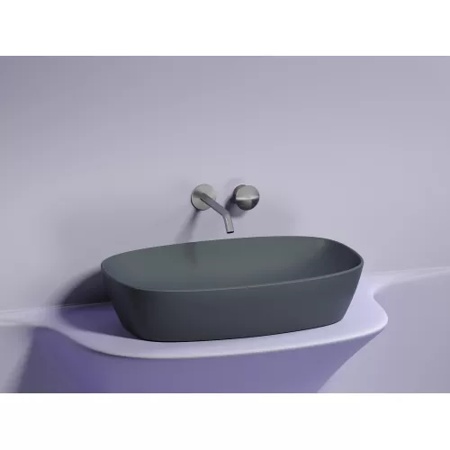 Умывальник чаша Ceramica Nova накладная овальная (цвет Темный Антрацит Матовый) Element 600*380*138мм, Выбрать цвет: Темный антрацит, изображение 3