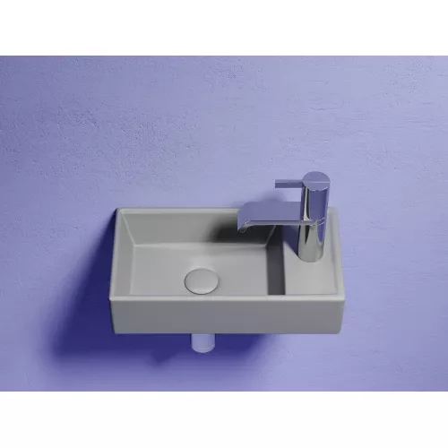 Умывальник подвесной Ceramica Nova L/R, антрацит матовый Element 407*217*100, Выбрать цвет: Антрацит матовый, Ориентация: левая, изображение 3