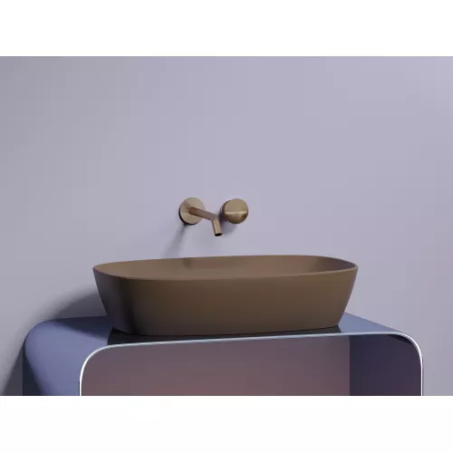Умывальник чаша Ceramica Nova накладная овальная (цвет Темно-Коричневый Матовый) 600*380*138мм, Выбрать цвет: Коричневый, изображение 4