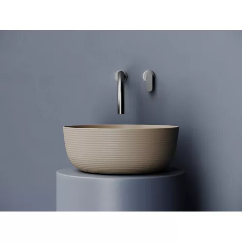 Раковина Ceramica Nova накладная круглая 356*356*135, без перелива, цвет капучино матовый, Выбрать цвет: Бежевый, изображение 2