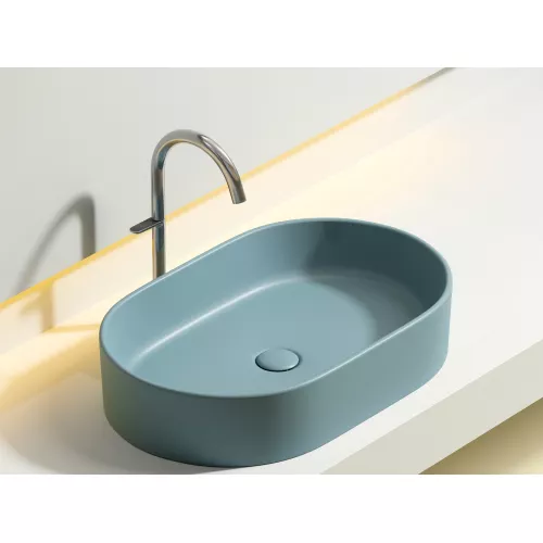 Умывальник чаша Ceramica Nova накладная овальная (цвет Зеленый Матовый) Element 608*385*122мм, Выбрать цвет: Зеленый, изображение 3