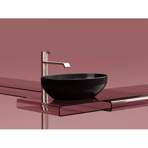 Умывальник чаша Ceramica Nova накладная овальная (цвет Черный Матовый) Element 502*363*145мм, Выбрать цвет: Черный, изображение 3