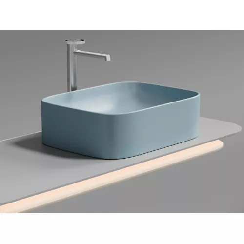 Умывальник чаша Ceramica Nova накладная прямоугольная (цвет Голубой Матовый) Element 505*380*150мм, Выбрать цвет: Голубой, изображение 4