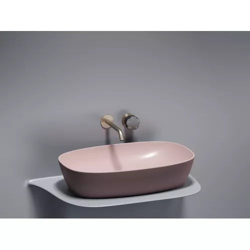 Умывальник чаша Ceramica Nova накладная овальная (цвет Розовый Матовый) Element 600*380*138мм, Выбрать цвет: Розовый, изображение 3