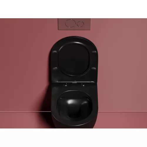 Подвесной унитаз Ceramica Nova  Modena  Rimless (цвет Черный Матовый), Выбрать цвет: Черный, изображение 7