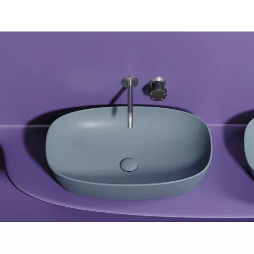 Умывальник чаша Ceramica Nova накладная овальная (цвет Серо-Голубой Матовый) Element 600*380*138мм, Выбрать цвет: Серо-голубой, изображение 3
