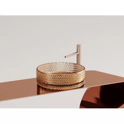 Умывальник чаша Ceramica Nova  накладная круглая (цвет бежевый) Cristal 360*360*112мм, Выбрать цвет: Бежевый, изображение 4