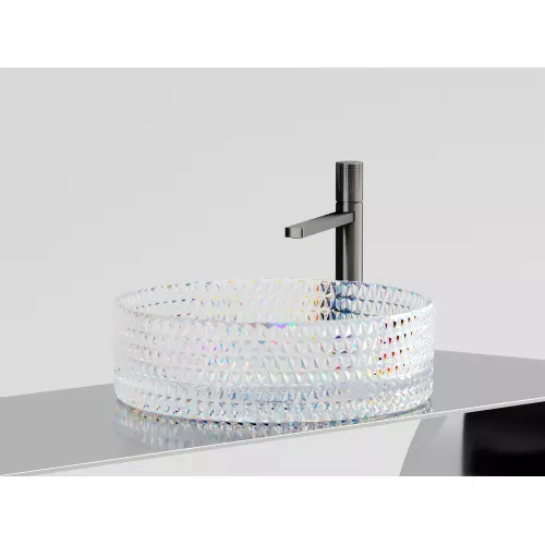 Умывальник чаша Ceramica Nova накладная круглая (цвет неон) Cristal 360*360*112мм, Выбрать цвет: Неон, изображение 4