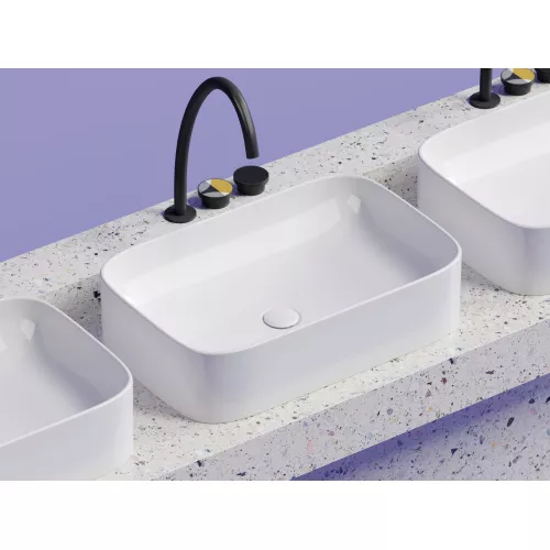 Умывальник чаша Ceramica Nova накладная прямоугольная Element 605*380*150мм, Выбрать цвет: Белый, изображение 4