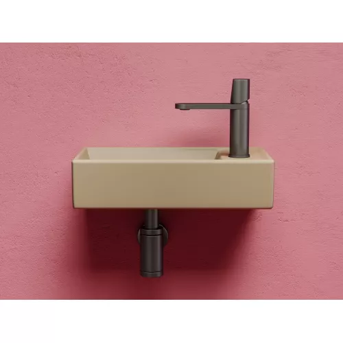 Умывальник подвесной Ceramica Nova L/R, капучино матовый Element 407*217*100, Выбрать цвет: Капучино, Ориентация: левая, изображение 3