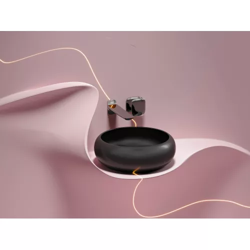 Умывальник чаша Ceramica Nova накладная круглая (цвет Черный Матовый) Element 360*360*120мм, Выбрать цвет: Черный, изображение 4