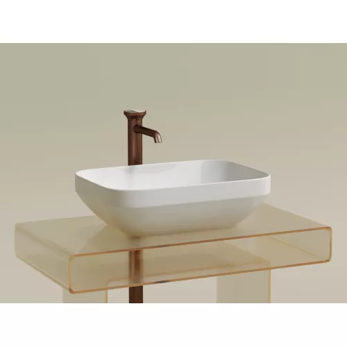 Умывальник чаша Ceramica Nova накладная прямоугольная Element 500*359*145мм, Выбрать цвет: Белый, изображение 3